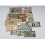 A small quantity of bank notes including Weimar Republic inflation and military currency