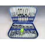 A cased Community style nickel plated cutlery set