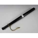 An antique turned ebony truncheon, 46 cm