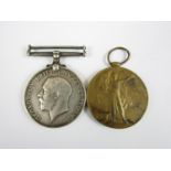 A British War and Victory Medal pair (inscriptions erased)