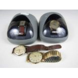 Four vintage wristwatches, including a 1940s gentleman's Services 'Shockproof' wristwatch, a