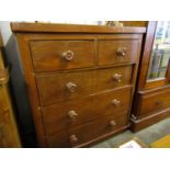 A 19th Century mahogany two short over three long chest of drawers, 96 x 104 x 47 cm