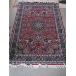 A Hali handmade Schiraz silk rug in rose, 550,000 knots per square meter, 200 x 300 cm