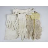 Sundry vintage kid leather and other gloves