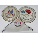 Three First World War French silk embroideries