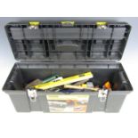 A Stanley tool box with tools
