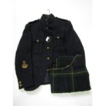 An inter-War HLI bandsman's Service Dress tunic, blue tunic and trews