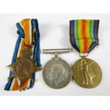 A 1915-15 Star, British War and Victory medal group to 12244 Pte / 2nd Lieut J MaCaulay, KOSB