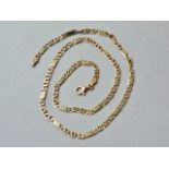 A 9ct gold figaro variant link neck chain, 46 cm, 13g