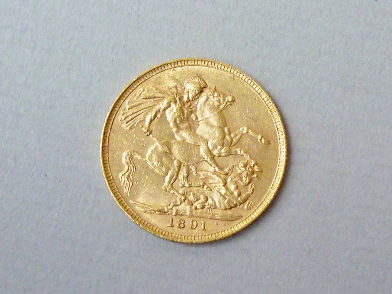 An 1891 gold sovereign