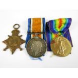 A 1915-15 Star, British War and Victory medal group to 17549 Pte J Richardson, KOSB