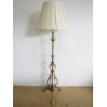 A late 19th / early 20th Century telescopic brass standard lamp