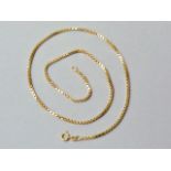 An Italian high-carat yellow metal box link neck chain, with Italian gold marks and stamped 750,
