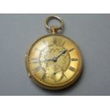 A Victorian gentleman's 18ct gold pocket watch by Israel Jacobs of Sunderland, with key wound