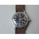 A post-War Hamilton RAF Navigators' wrist watch, having 17-jewel movement and black face with