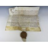 A Charles II vellum legal document, judgement by Thomas Twisden, Knight and Justice of the King's