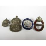 A Cheshire Corps of Air Raid Wardens lapel badges and others related