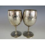 Two matching George V silver goblets, Birmingham, 1926, and Chester 1923, 322.8g