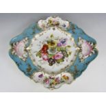 A late 18th / early 19th Century Sevres / Vincennes style large serving dish, of flamboyant oval