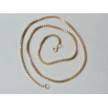 A 9ct gold box link neck chain, 20.4g