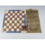 An early 20th Century Huntley and Palmers Superior Reading Biscuits advertising draughts game,