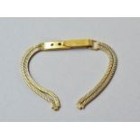 A vintage Chaincraft 9ct gold flexible bracelet watch strap, adjustable up to 14 cm, 7.17g