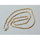 A 9ct gold open box link neck chain, 49 cm, 6.4g