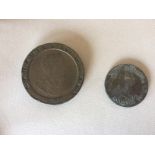 A 1797 'Cartwheel' two penny coin, together with a 1796 Sierra Leone Company 1 Cent piece