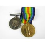 A British War and Victory medal pair to 1664 Pte R Simpson, Seaforth Highlanders