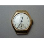 A 1950s Elco 9ct gold cased wrist watch