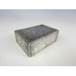 A Victorian silver snuff or trinket box, of rectangular form with hinged lid, the sides and cover