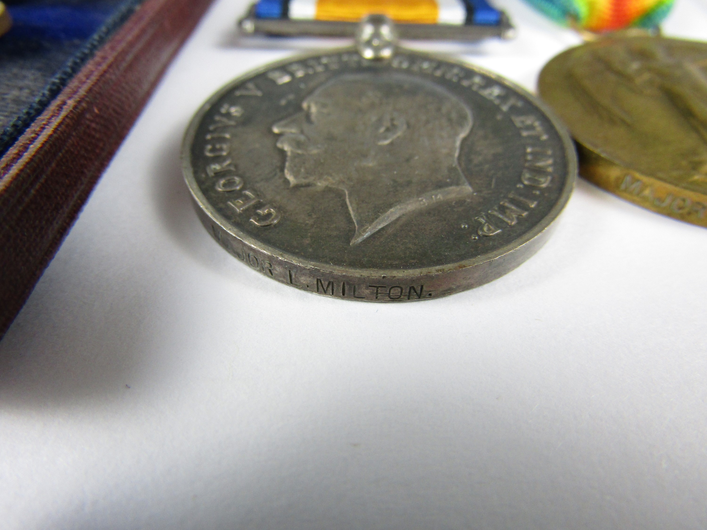 A First World War gallantry medal group comprising Military Cross, British War and Victory medals, - Image 2 of 2