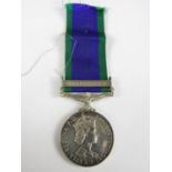 A Queen Elizabeth II General Service Medal with South Arabia clasp to 23227779 L/Bdr F W