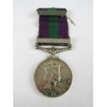 A Queen Elizabeth II General Service Medal with Malaya clasp to 23418412 Pte W McCallay, KOSB