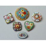 Six late 19th Century micromosaic brooches