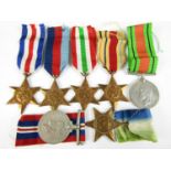 Seven Second World War campaign medals