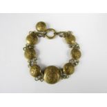 A First World War sweetheart bracelet fabricated using Canadian Expeditionary Force brass buttons