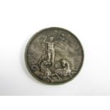 A white metal (tested as silver) medal commemorating the Charter of Devonport, 1824, obverse Neptune