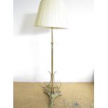 A late 19th / early 20th Century telescopic brass standard lamp