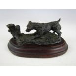 Caroline 'Piglet' Wallace (Contemporary) A small bronze study of Jack Russell terrier 'Suzie',