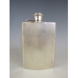 [Free Polish Army interest] A George VI silver hip flask, of contoured rectangular form with