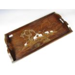 An early 20th Century Indian ivory inlaid tea tray