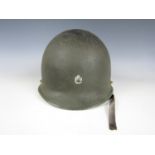 A Second World War US Army M1 'front seam' steel helmet