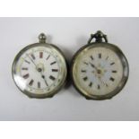 Two Victorian ladies' silver fob watches