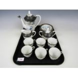 A Japanese lithoplane eggshell porcelain tea service