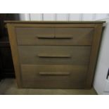 A contemporary chest of drawers