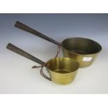 Two 19th Century brass toffee / sauce pans