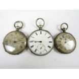 Three late 19th Century silver pocket / fob watches