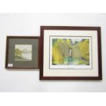 W*** H*** Mawson (19th Century) A water colour landscape view, together with a print