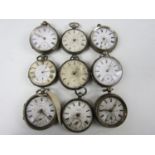 A quantity of vintage silver pocket watches (9)